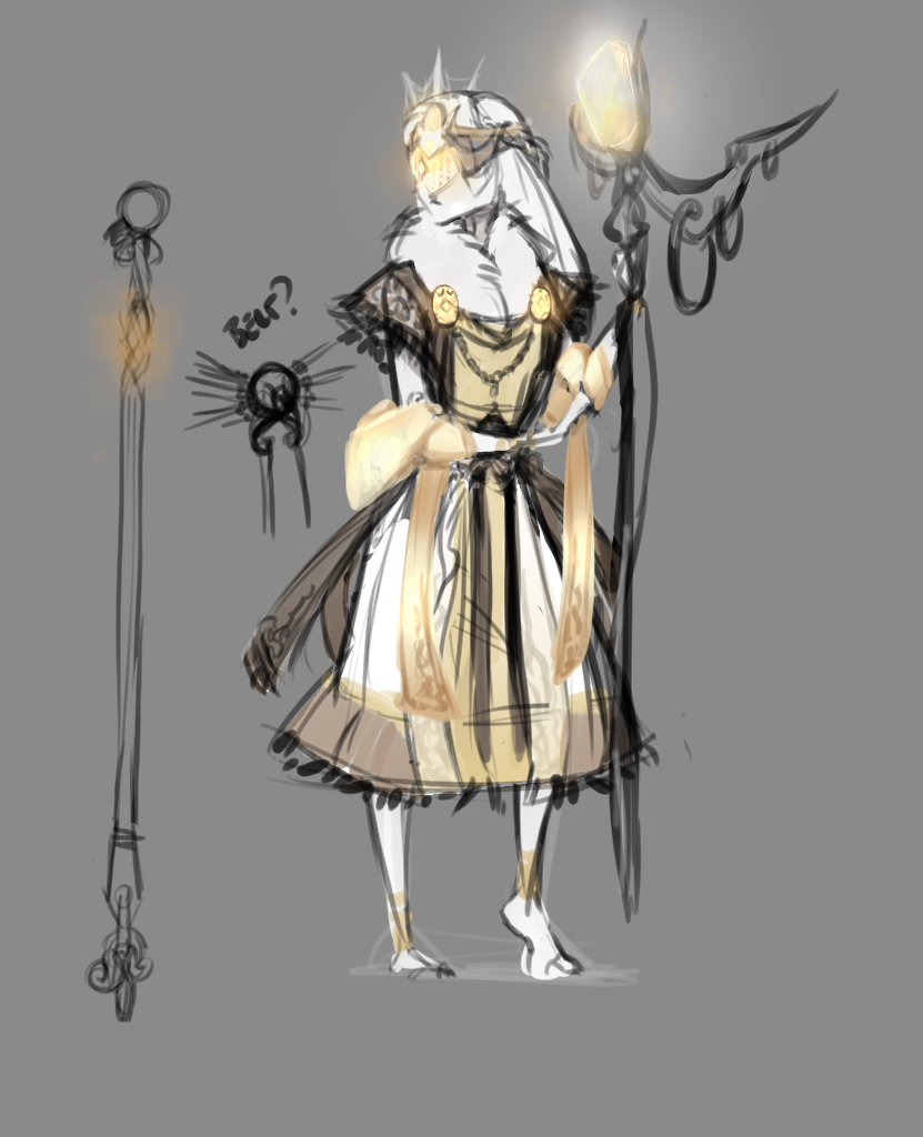 A picture of an anthropomorphic rabbit wizard.